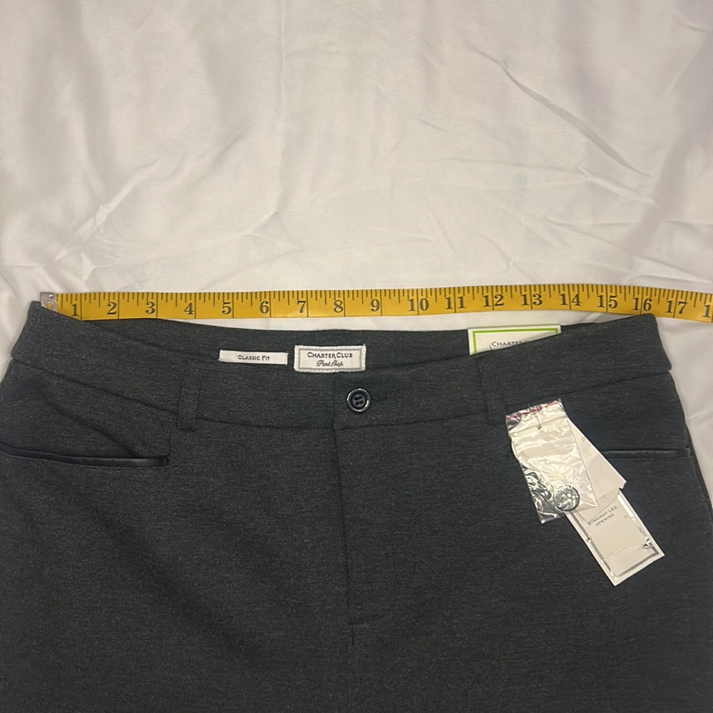 Charter Club Women’s Classic Straight Leg Pants - Heather Onyx Gray - Size 12 - Picture 11 of 14